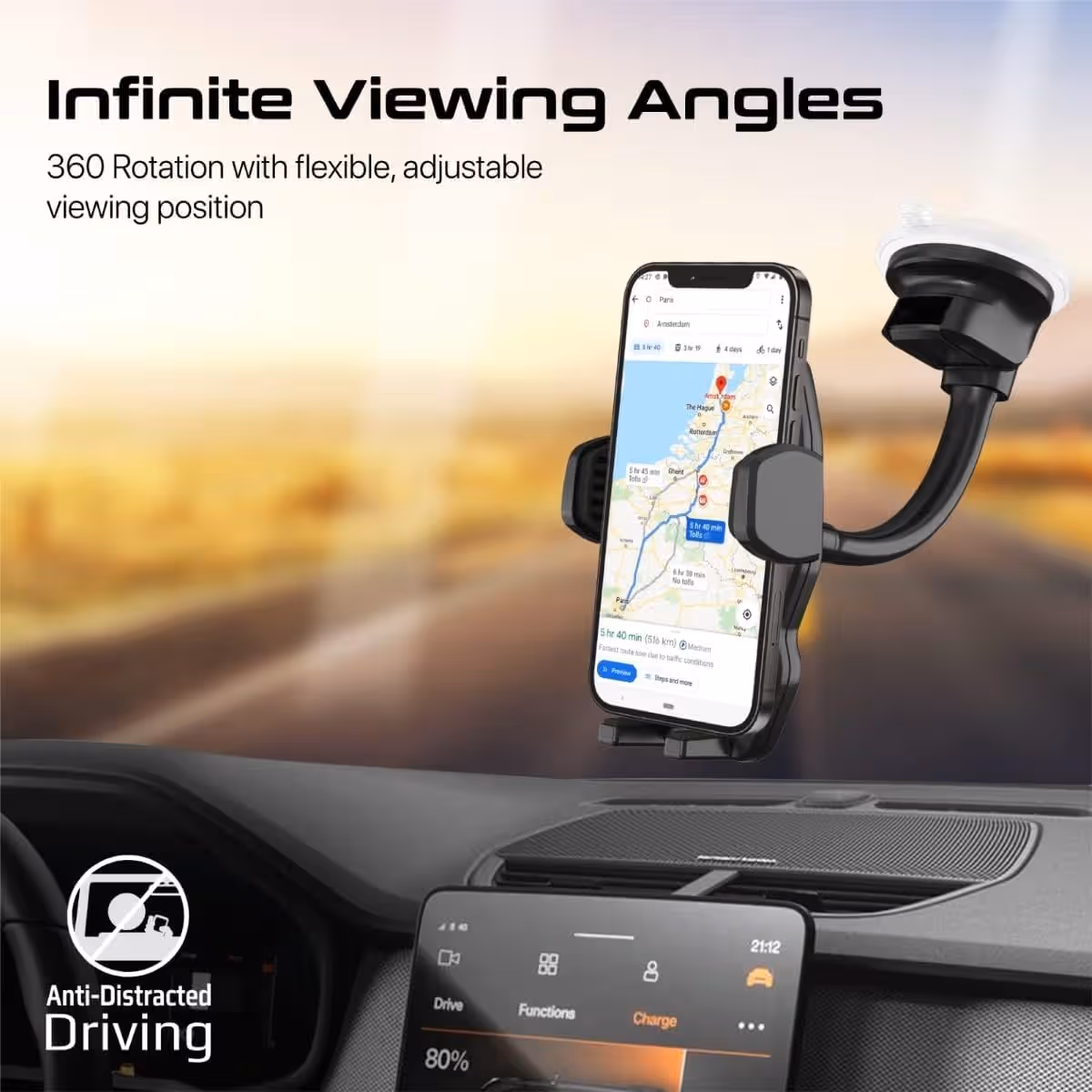 Promate DashMount Gooseneck Dashboard Car Phone Holder