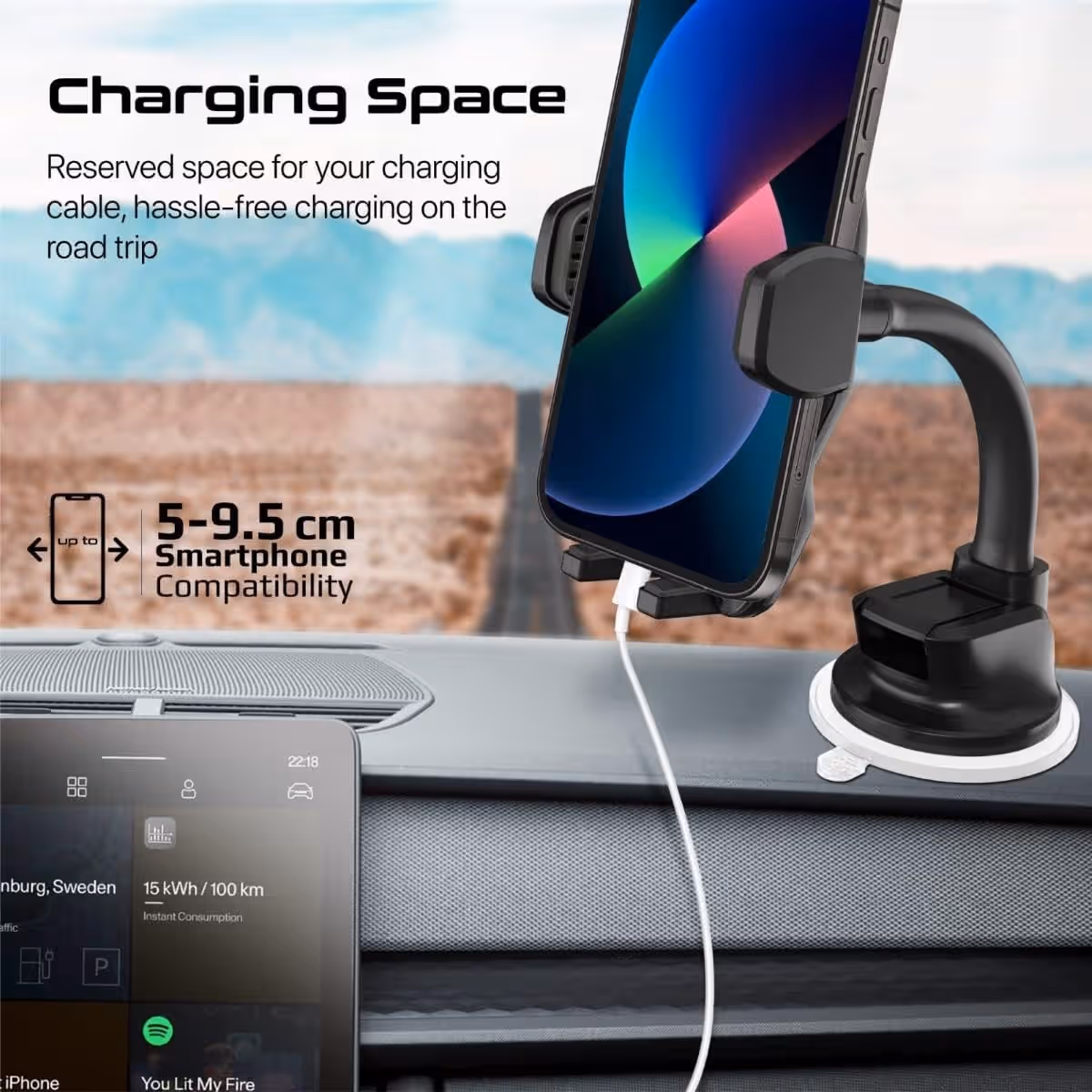 Promate DashMount Gooseneck Dashboard Car Phone Holder
