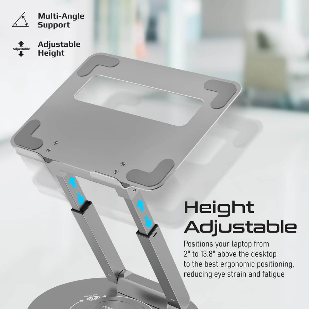 Promate DeskMate-6 360-Degree Rotatable Aluminum Laptop Stand