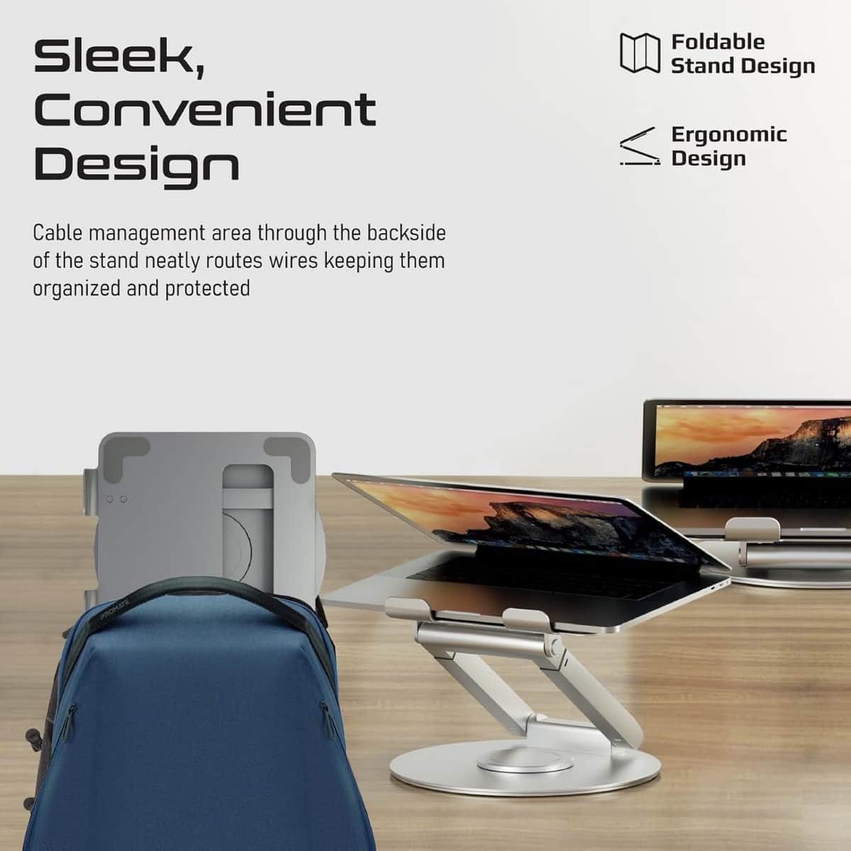 Promate DeskMate-6 360-Degree Rotatable Aluminum Laptop Stand