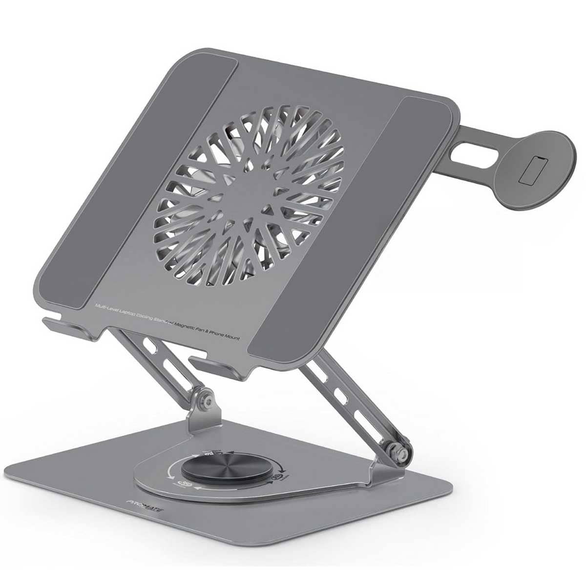 Promate DeskMate-8 3-in-1 Laptop Cooling Stand with Magnetic Fan