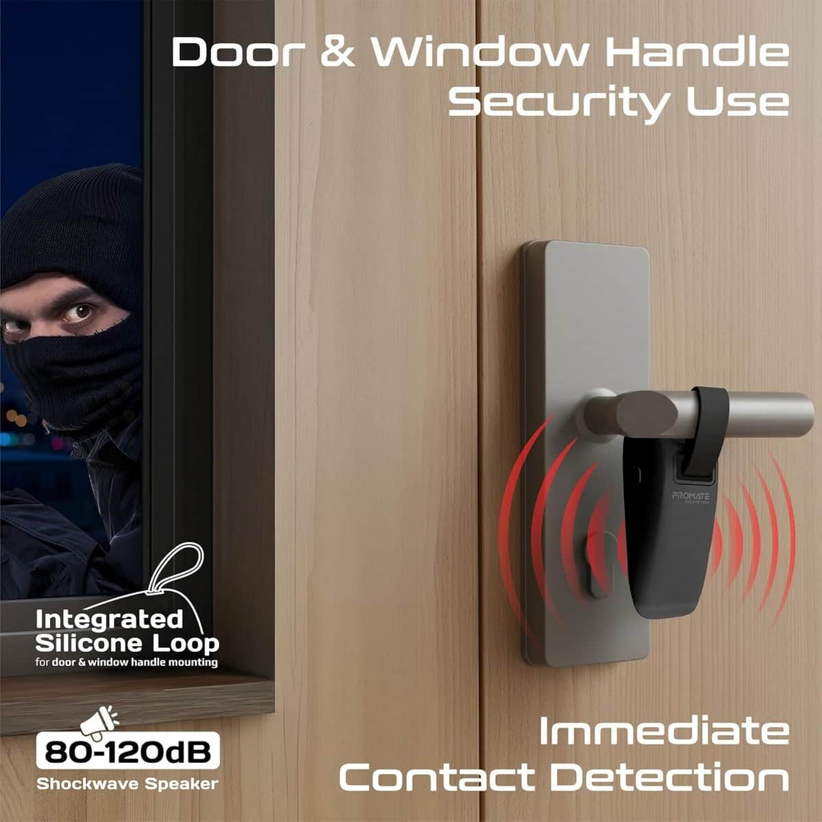 Promate DoorShield Black Portable Travel Door Alarm