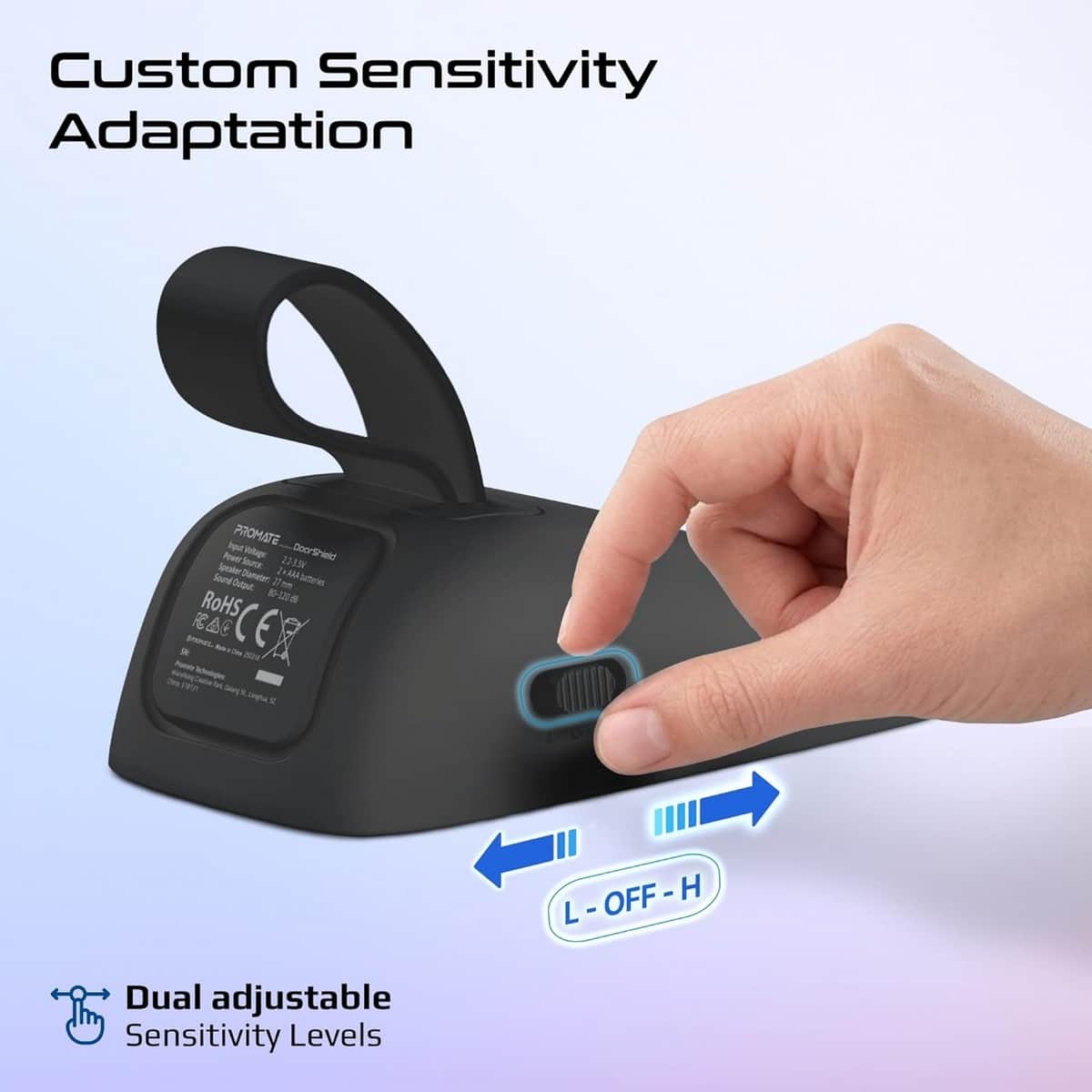 Promate DoorShield Black Portable Travel Door Alarm