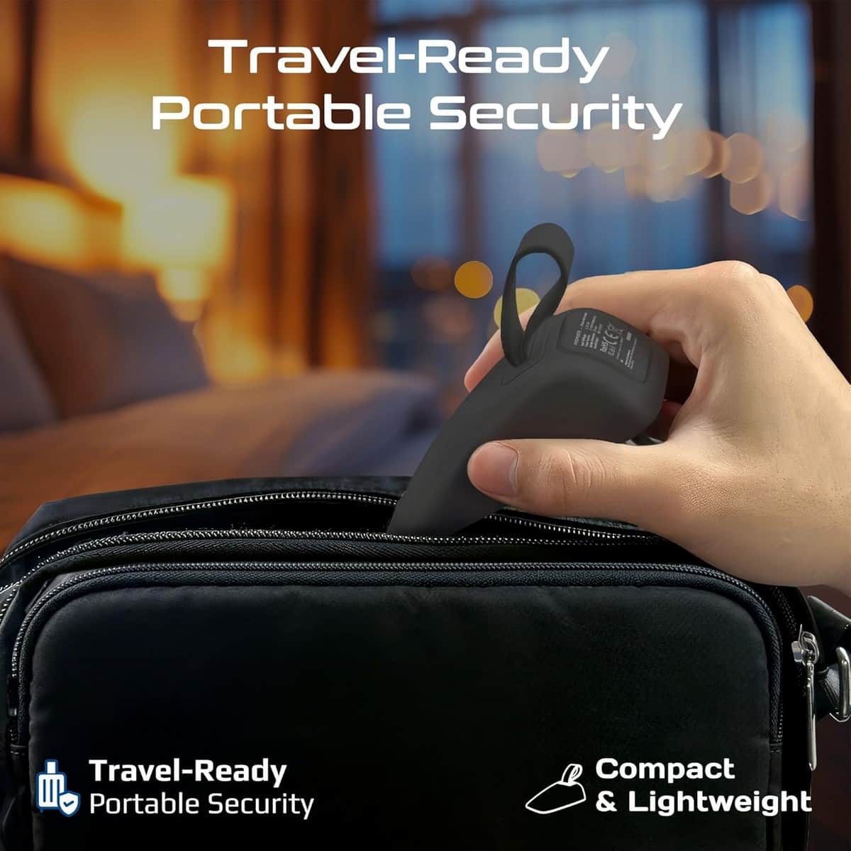 Promate DoorShield Black Portable Travel Door Alarm