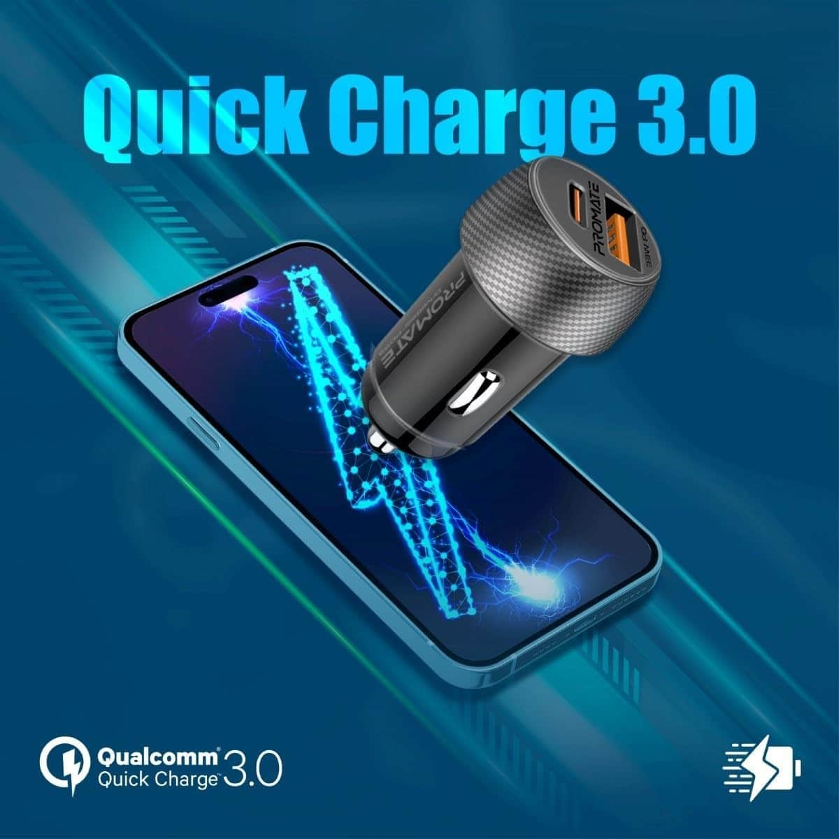 Promate DriveGear-PD33 33W USB-C Car Charger