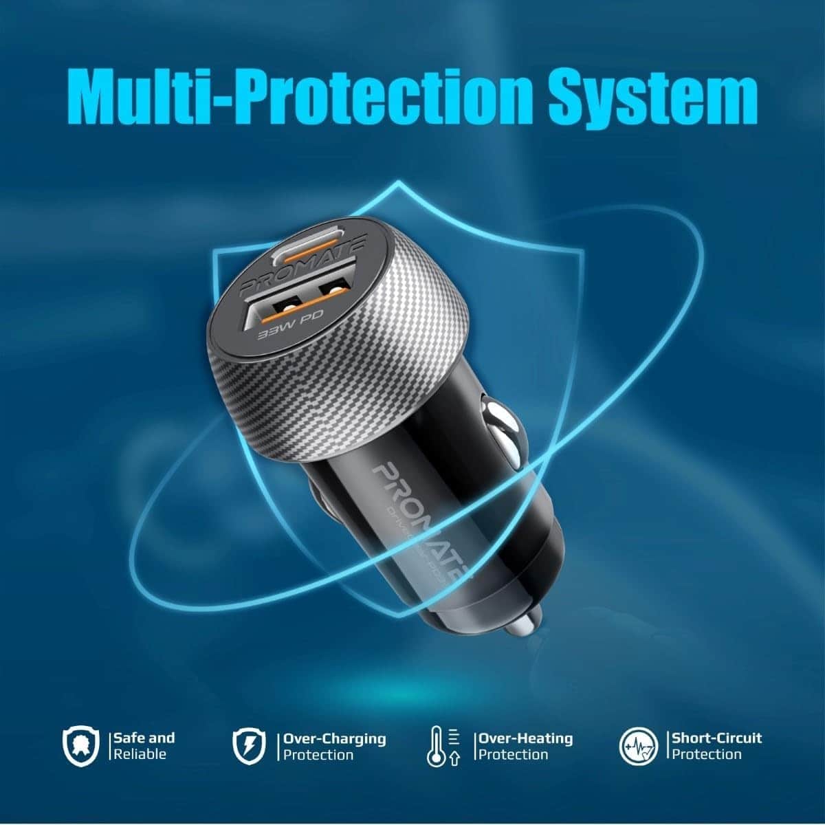 Promate DriveGear-PD33 33W USB-C Car Charger