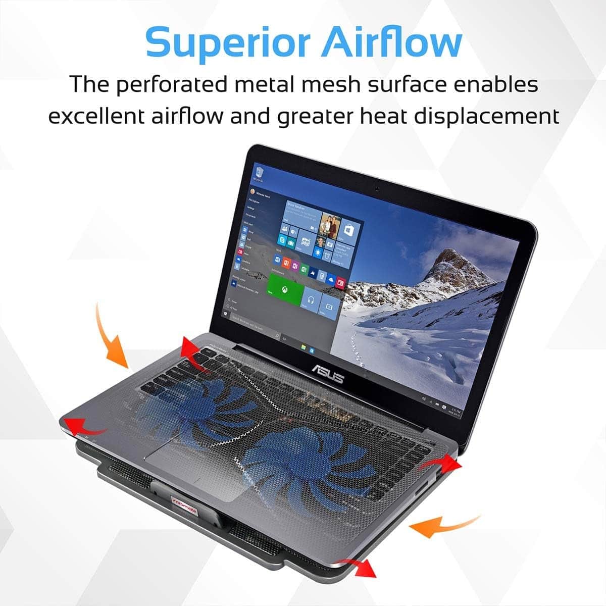 Promate Dual-Port Ultra-Quiet Laptop Cooling Stand
