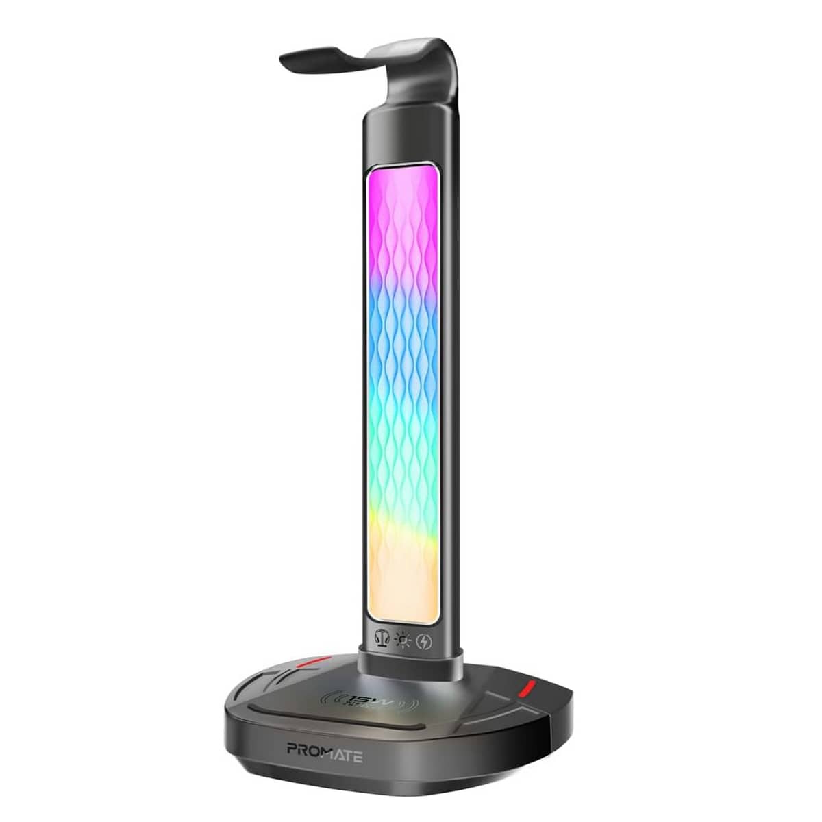 Promate Fort-X 4-in-1 RGB Headset Stand with 15W Wireless Charger