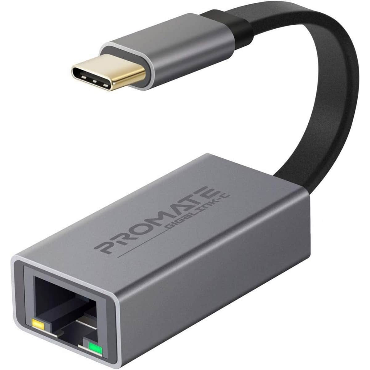 Promate GigaLink-C Grey USB-C to Gigabit Ethernet Adapter