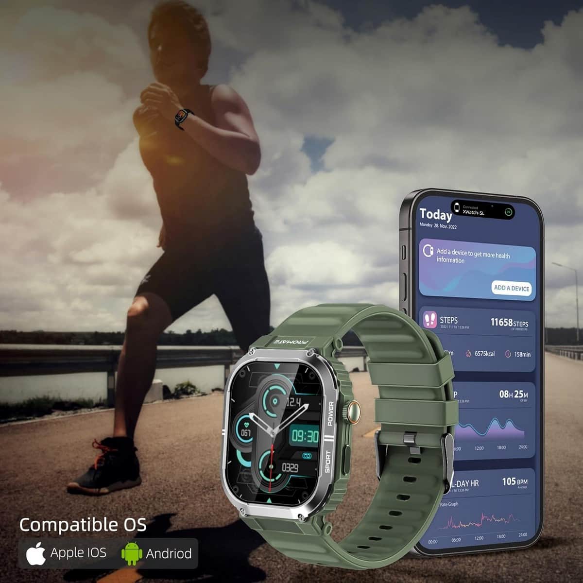 Promate Rugged Athletic Smartwatch