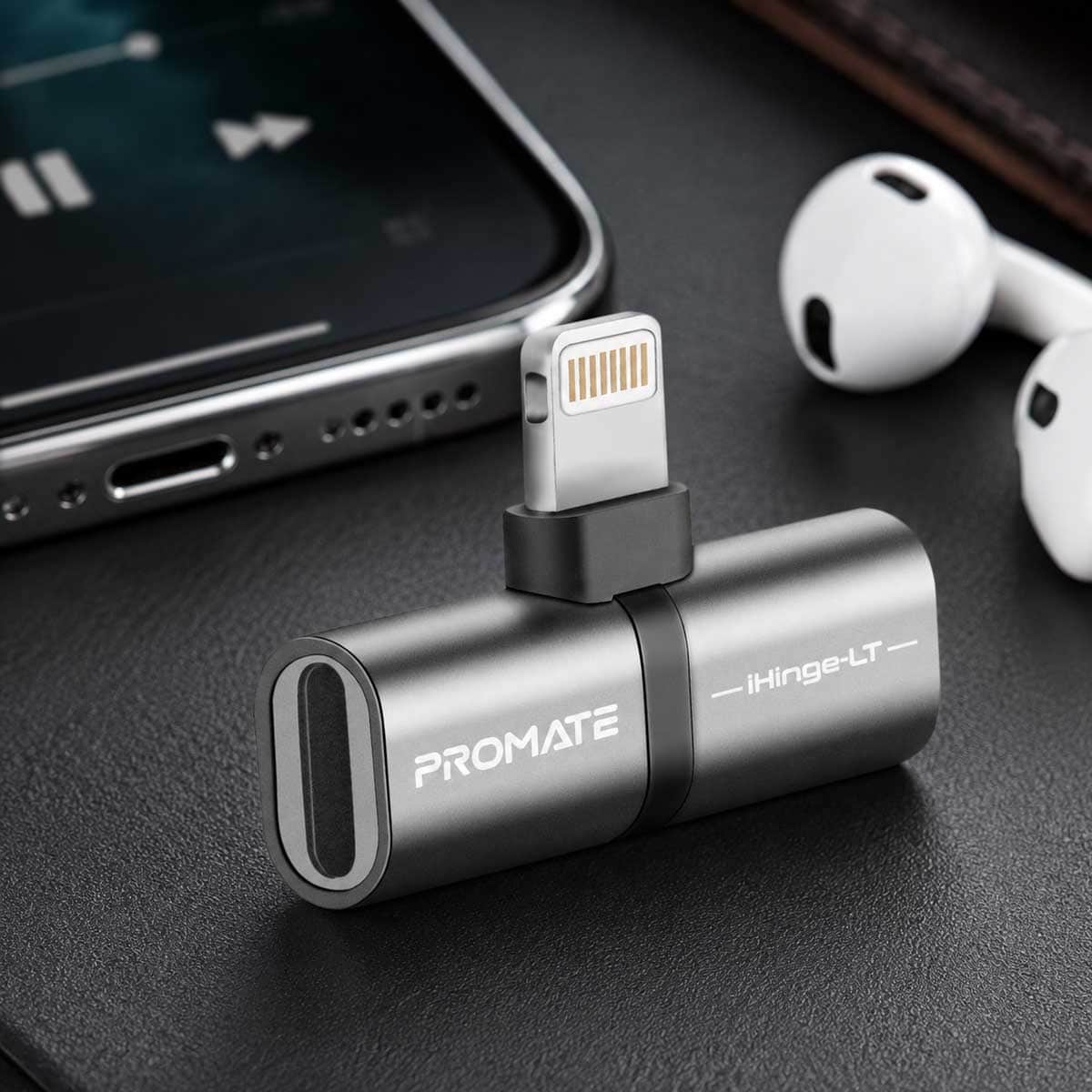 Promate 2-in-1 Lightning to Headphone Splitter Adapter