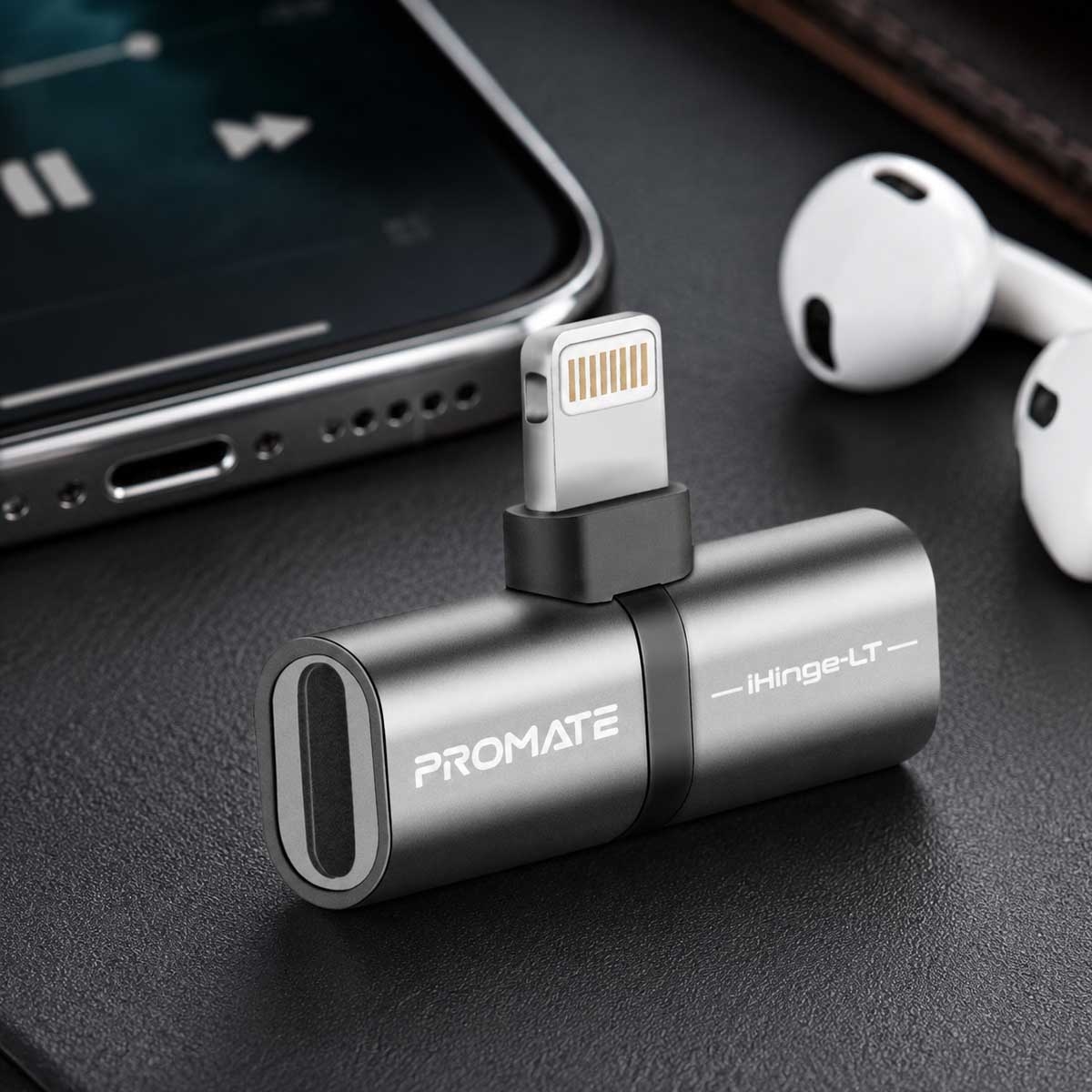Promate 2-in-1 Lightning to Headphone Splitter Adapter