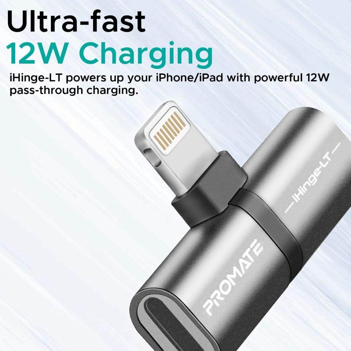 Promate 2-in-1 Lightning to Headphone Splitter Adapter