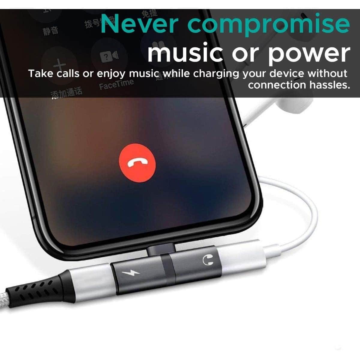 Promate 2-in-1 Lightning to Headphone Splitter Adapter