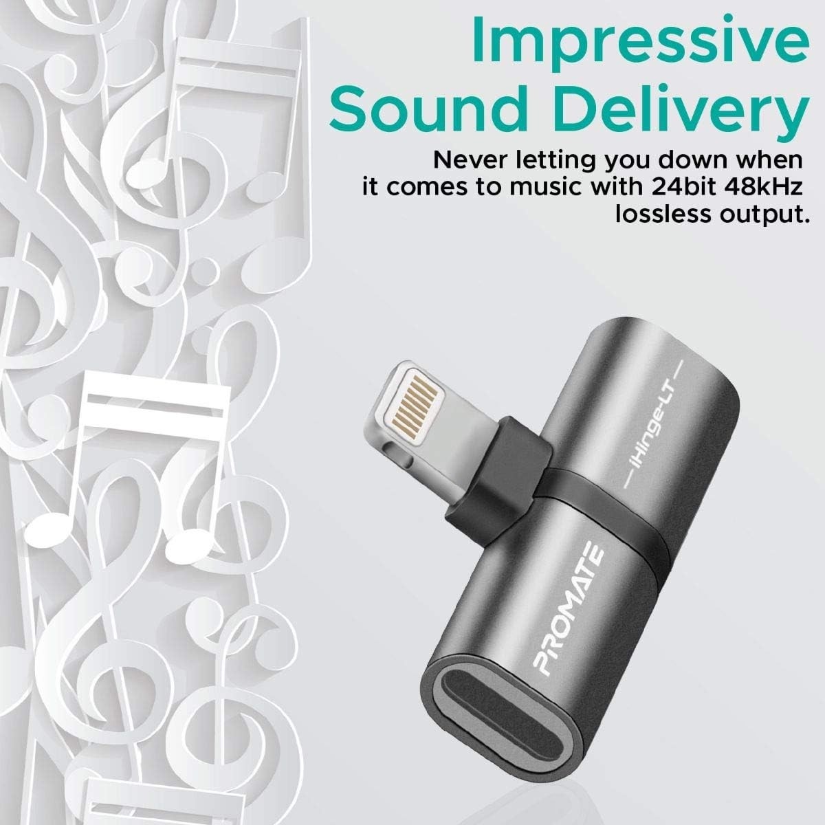 Promate 2-in-1 Lightning to Headphone Splitter Adapter