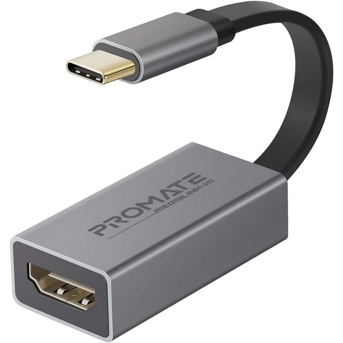 بروميت محول USB-C إلى HDMI بدقة 4K بمعدل 30 هرتز، رمادي