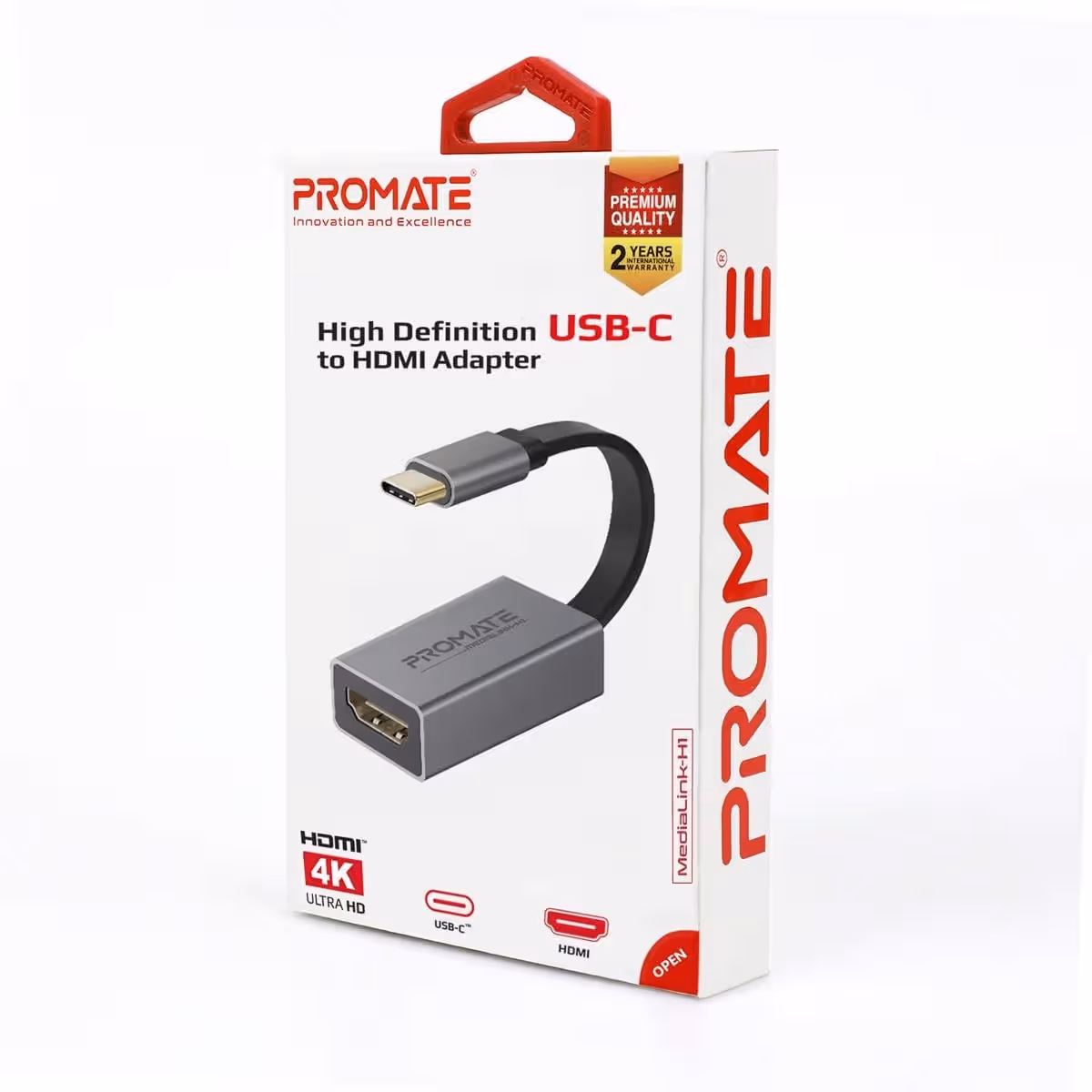 Promate Grey 4K 30Hz USB-C to HDMI Adapter