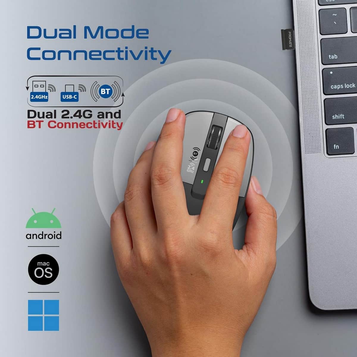 Promate Flixi Triple Mode Wireless Mouse