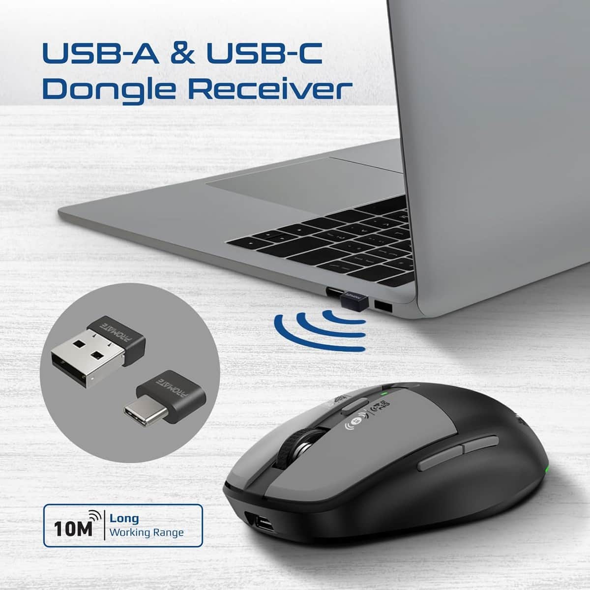 Promate Flixi Triple Mode Wireless Mouse