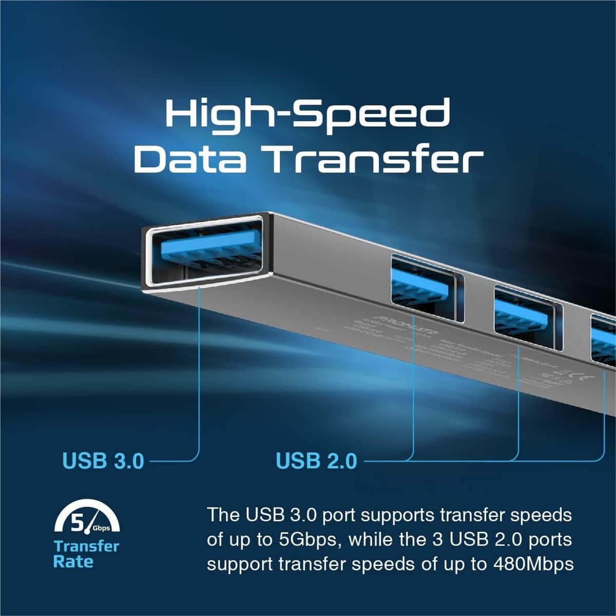Promate LiteHub-4 4-in-1 USB-C Hub