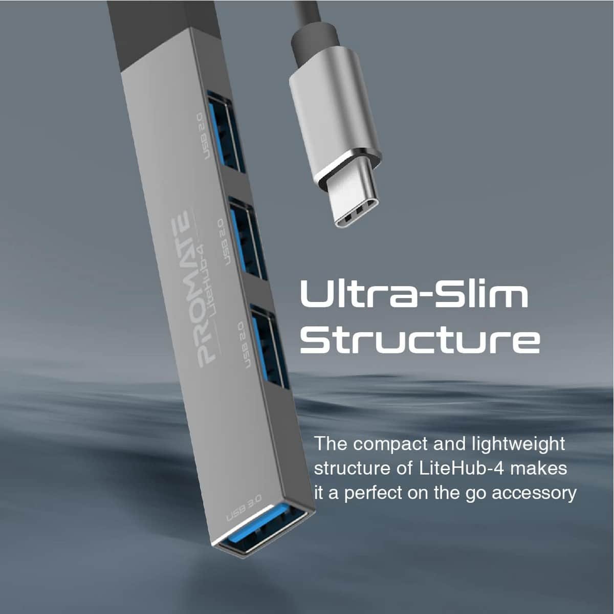 Promate LiteHub-4 4-in-1 USB-C Hub