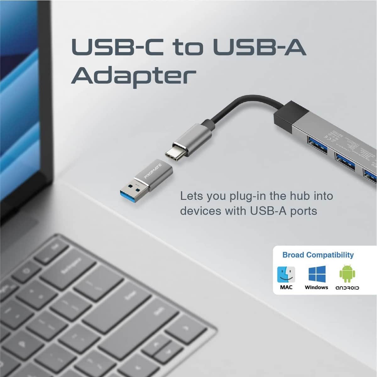 Promate LiteHub-4 4-in-1 USB-C Hub