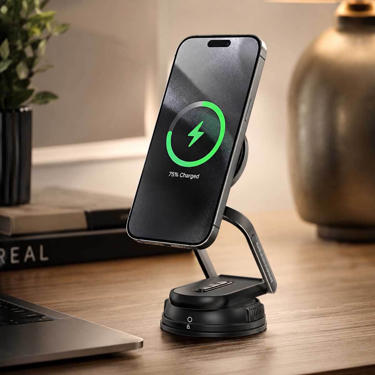Promate MagNeo-15W Magnetic Wireless Phone 15W Car Charger