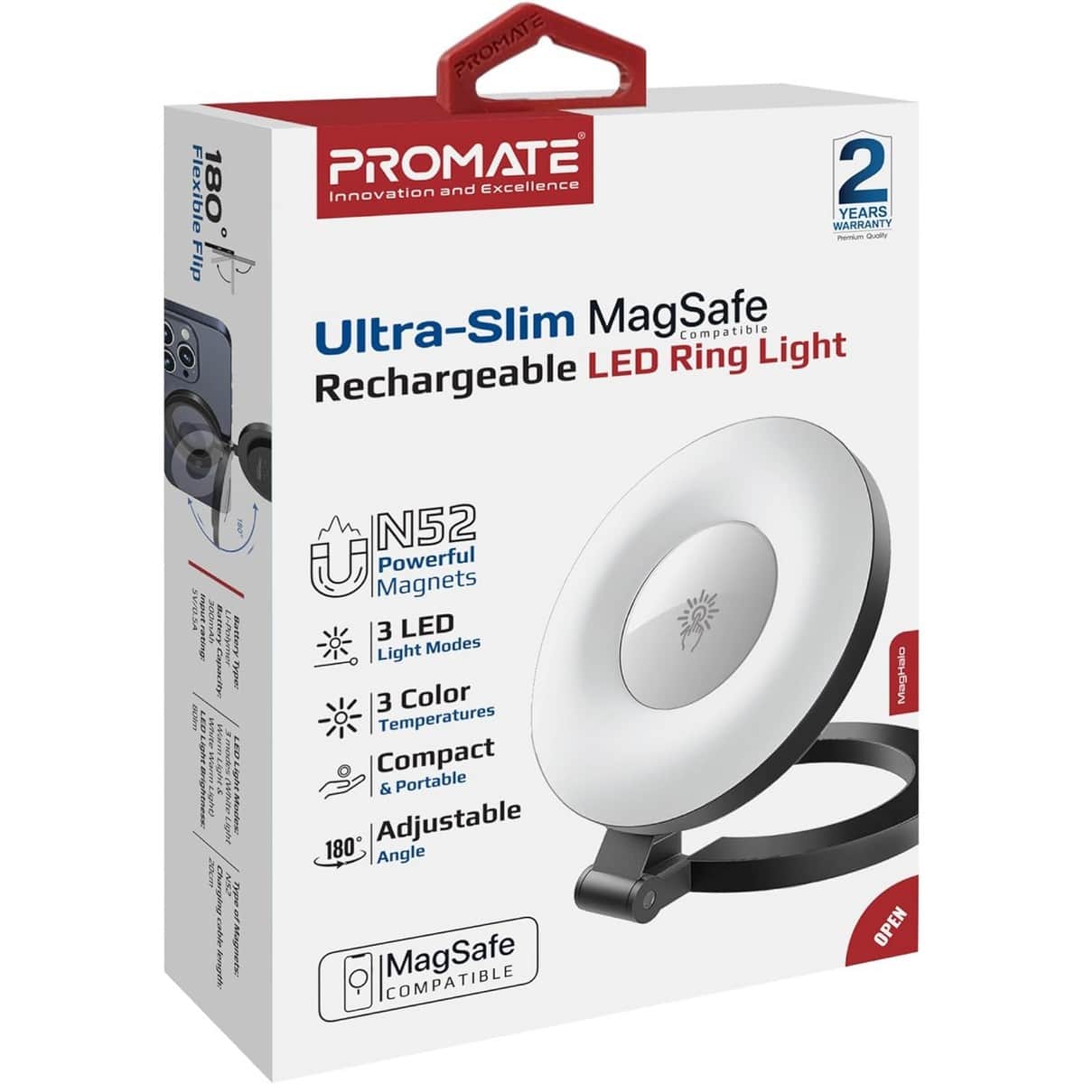 Promate MagSafe Magnetic LED Ring Selfie Light