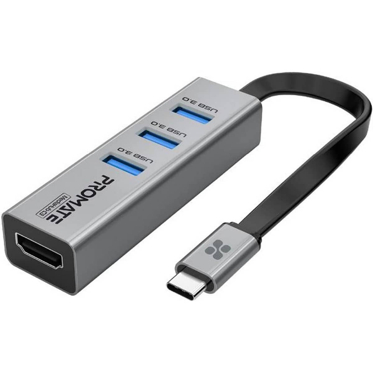 بروميت ميدياهب-C3 موزع USB-C إلى HDMI بدقة 4K بمعدل 30 هرتز، 4 في 1
