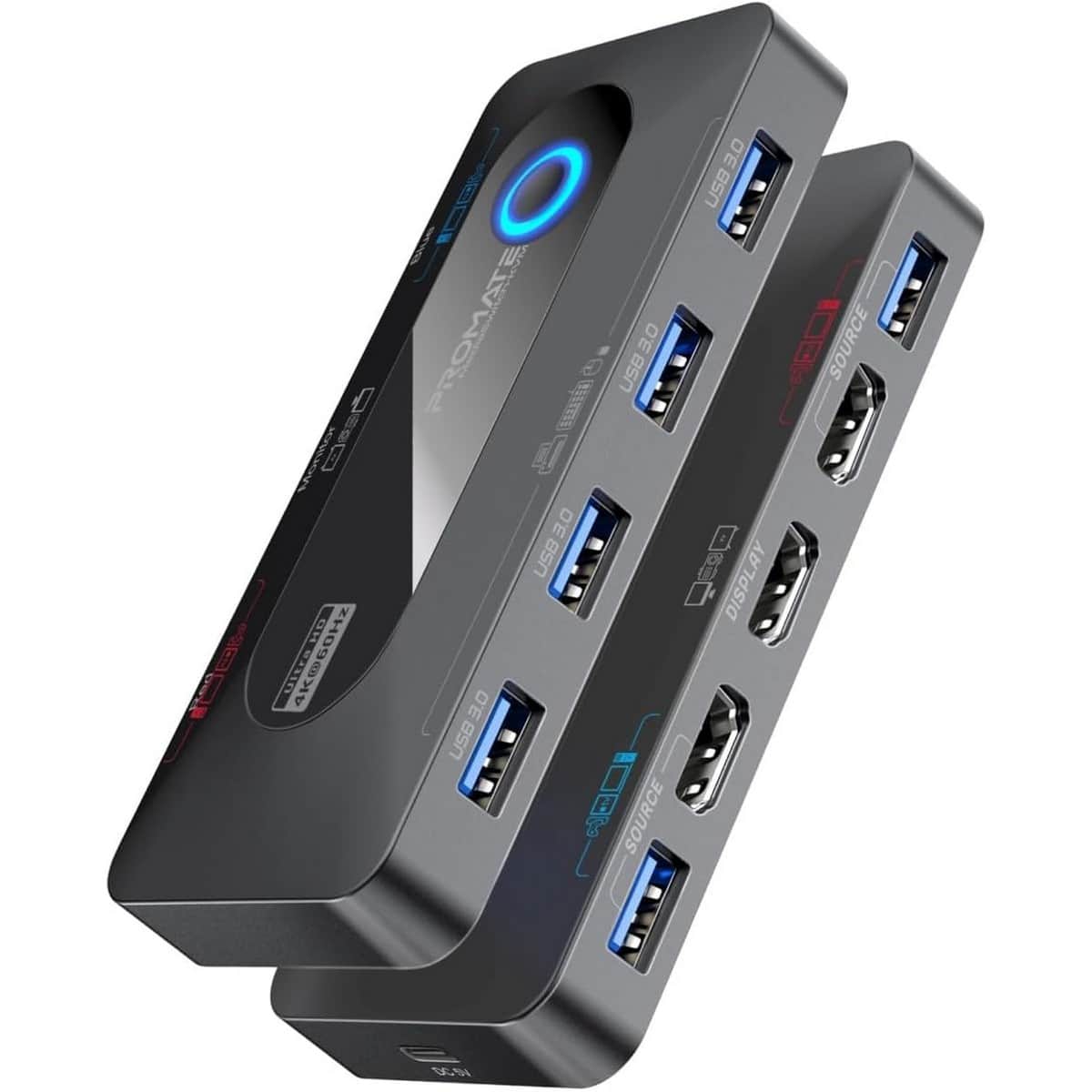 Promate MediaSwitch 4K HDMI KVM Switch Selector