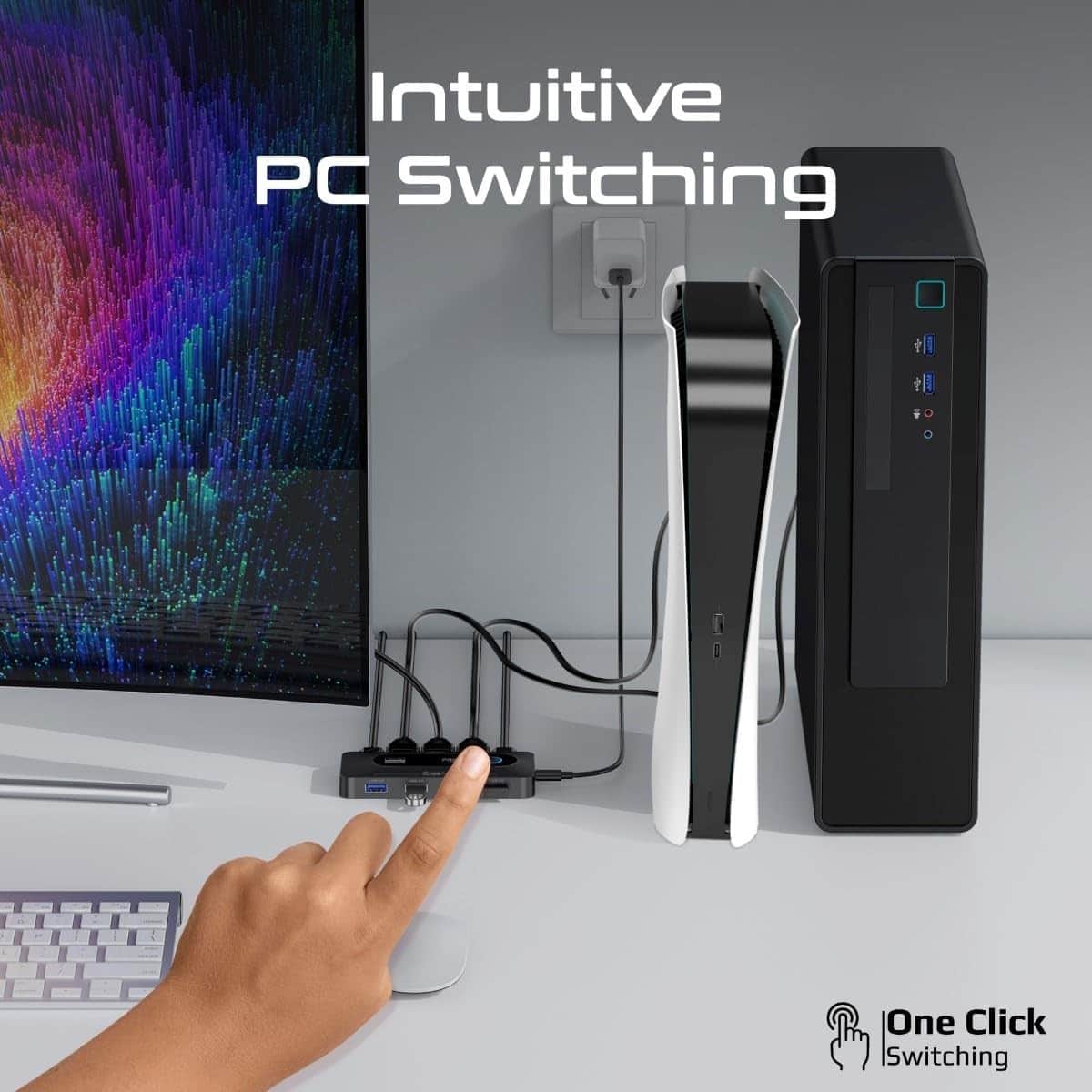 Promate MediaSwitch 4K HDMI KVM Switch Selector