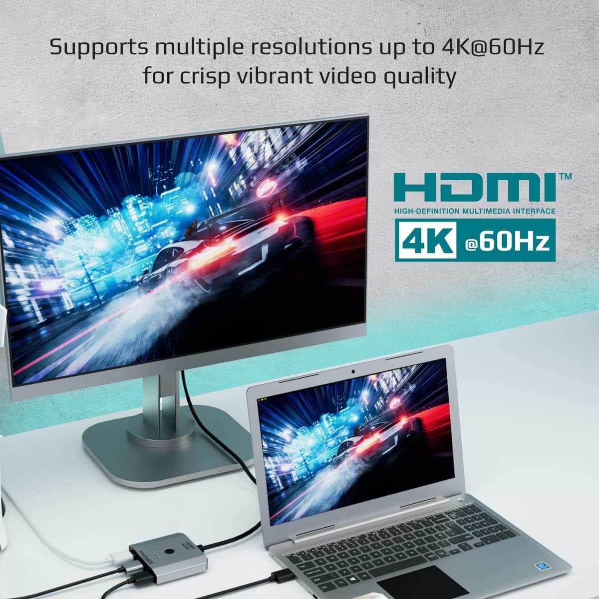 Promate MediaSwitch-H3 50cm 4K 60Hz 3-in-1 HDMI Switch Adapter