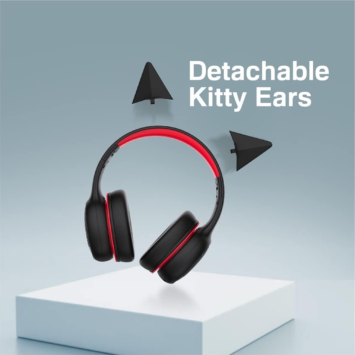 Promate Kids Wired Over-Ear Headphones with Removable Cat Ears