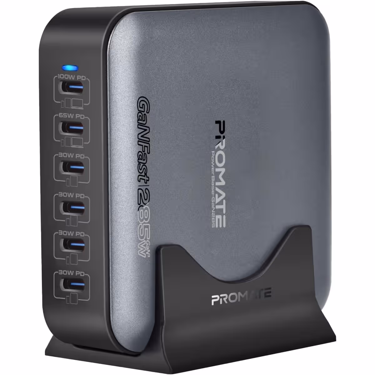 Promate PowerBase GaN285 GaN 6-Port 285W Desktop Charging Station