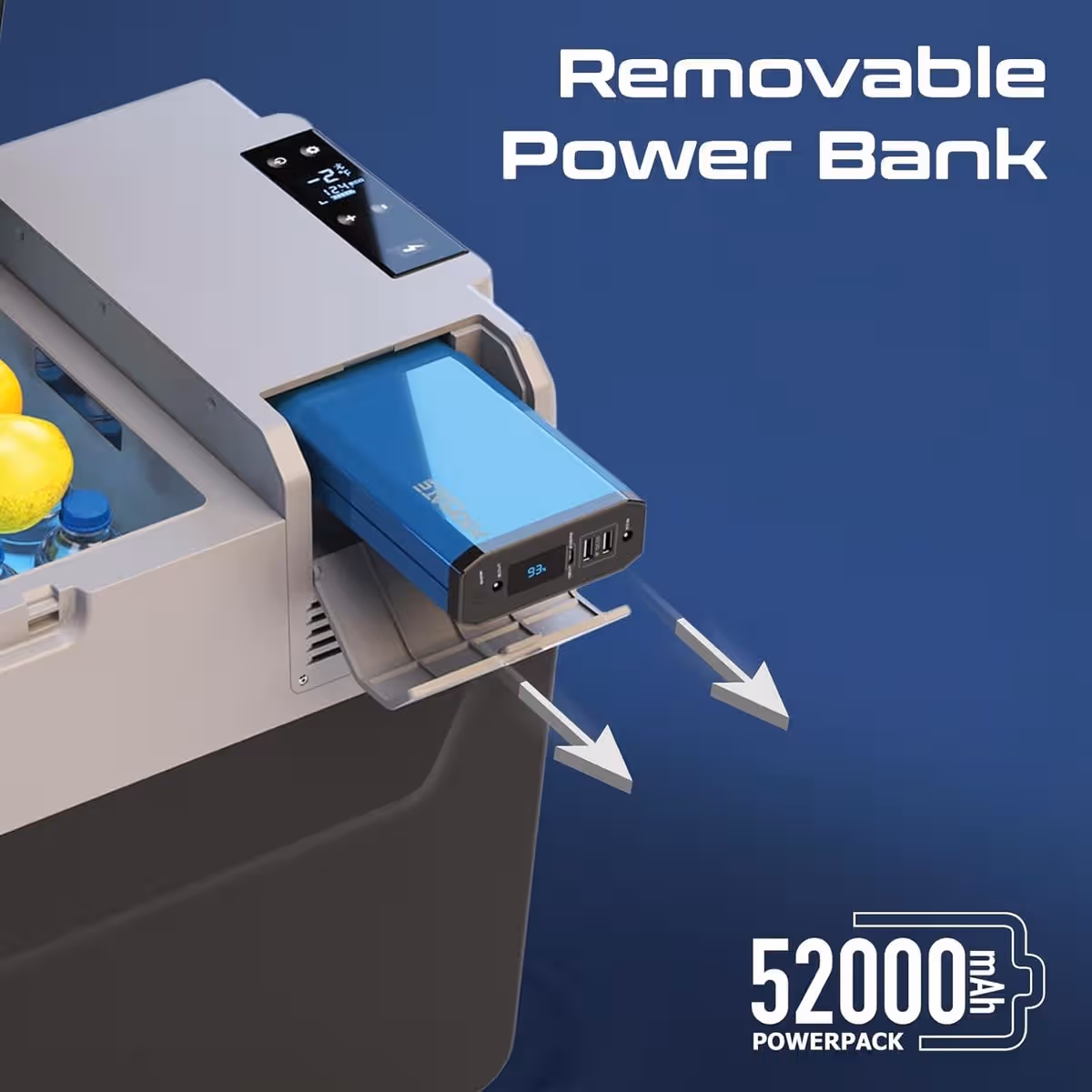 Promate PowerCooler-40 Portable 40L Mini Fridge with Power Bank