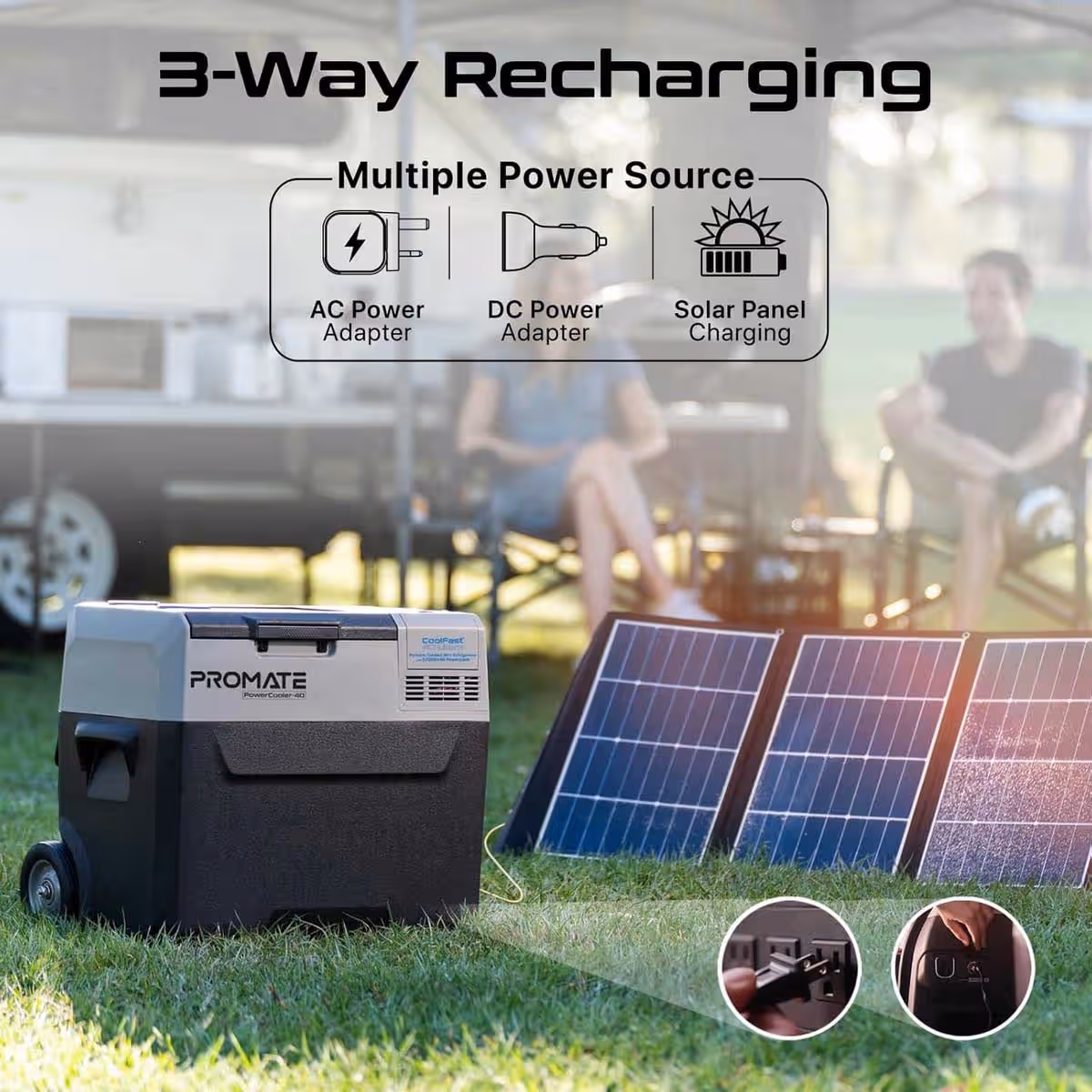 Promate PowerCooler-40 Portable 40L Mini Fridge with Power Bank