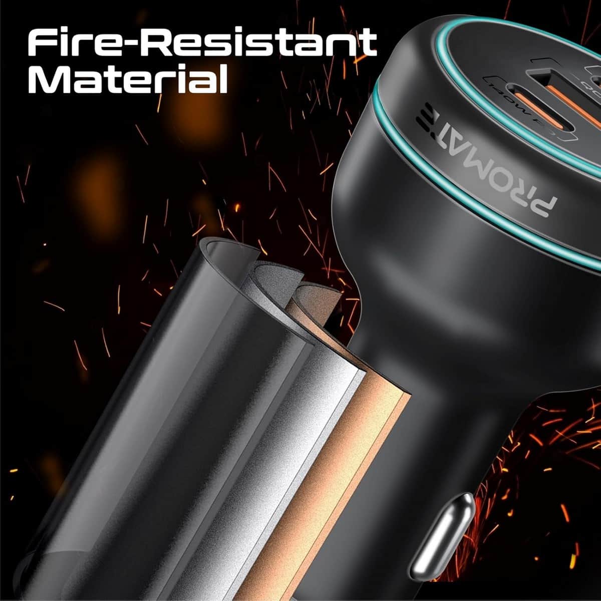 Promate PowerDrive-230 Power Delivery 230W Laptop Car Charger