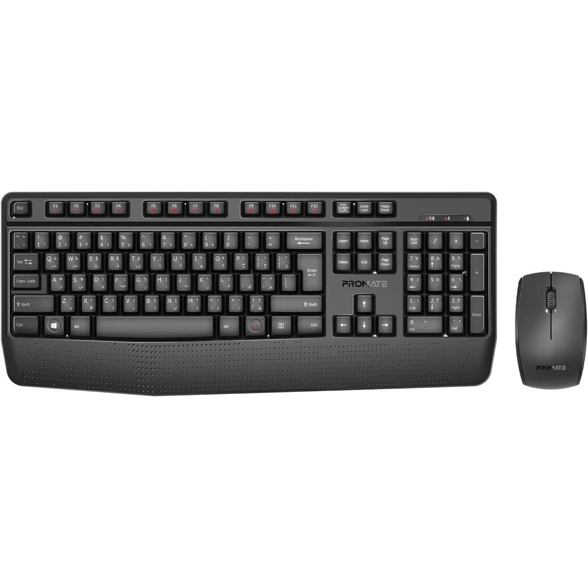 Promate ProCombo-14 Wireless Keyboard & Mouse Combo with Palm Rest
