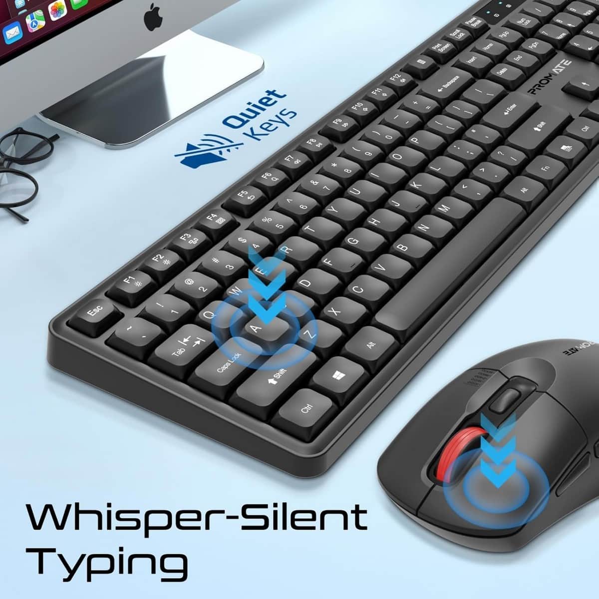 Promate ProCombo-15 Wireless Silent Keyboard & Mouse Combo