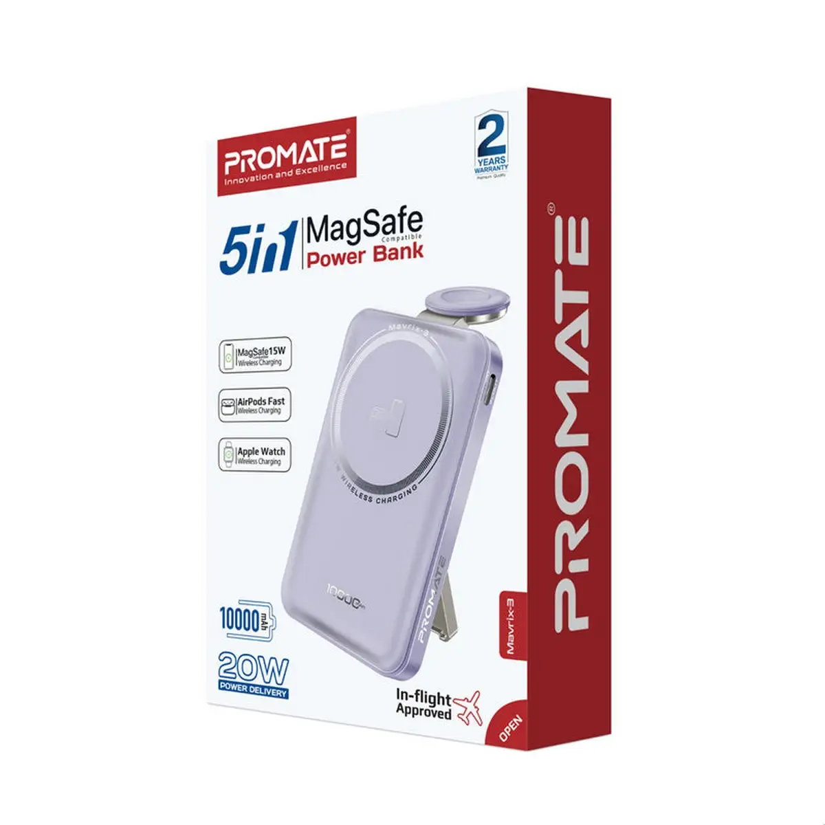 Promate 10000mAh 3-in-1 MagSafe Wireless Power Bank