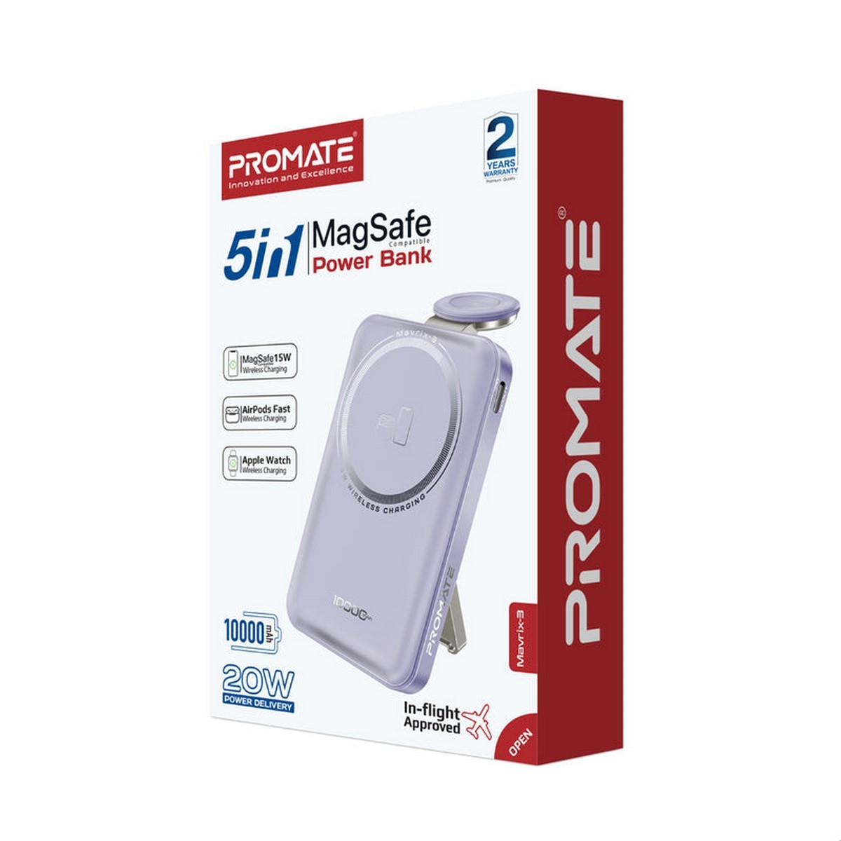 Promate 10000mAh 3-in-1 MagSafe Wireless Power Bank