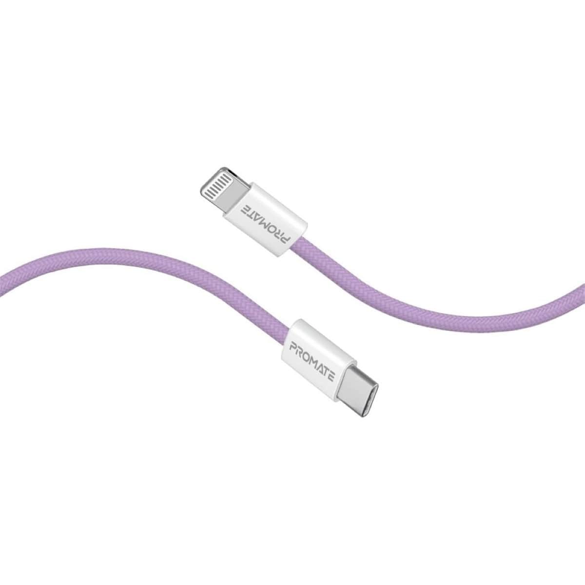 Promate 1.2m 27W USB-C to Lightning Braided Cable