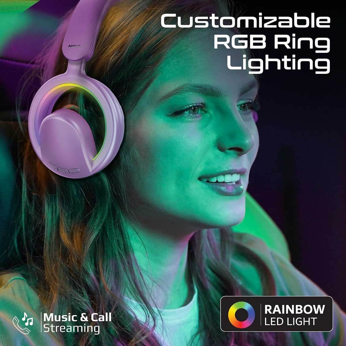 Promate Open-Ear Bluetooth Wireless Gaming Headphones with Detachable Mic
