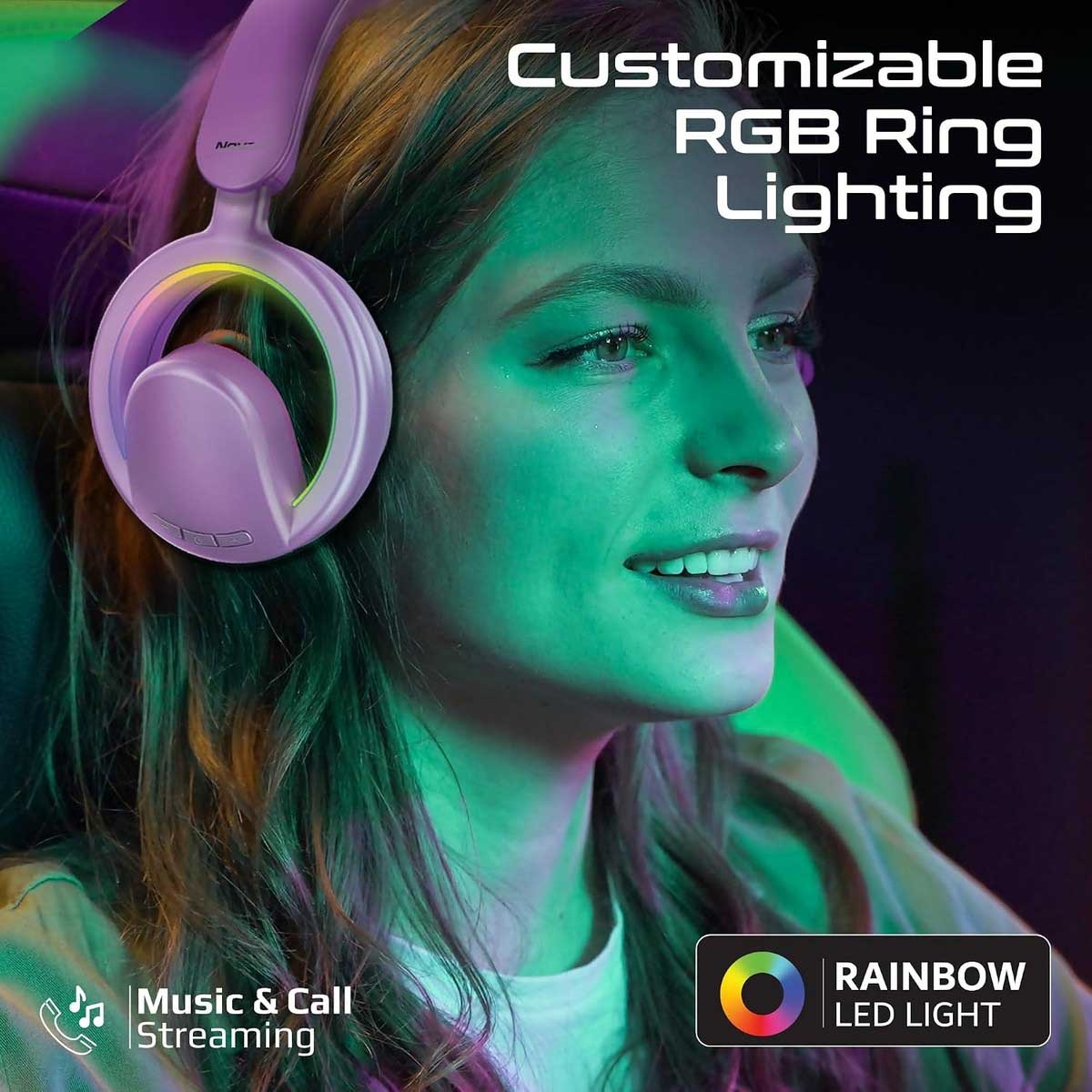 Promate Open-Ear Bluetooth Wireless Gaming Headphones with Detachable Mic