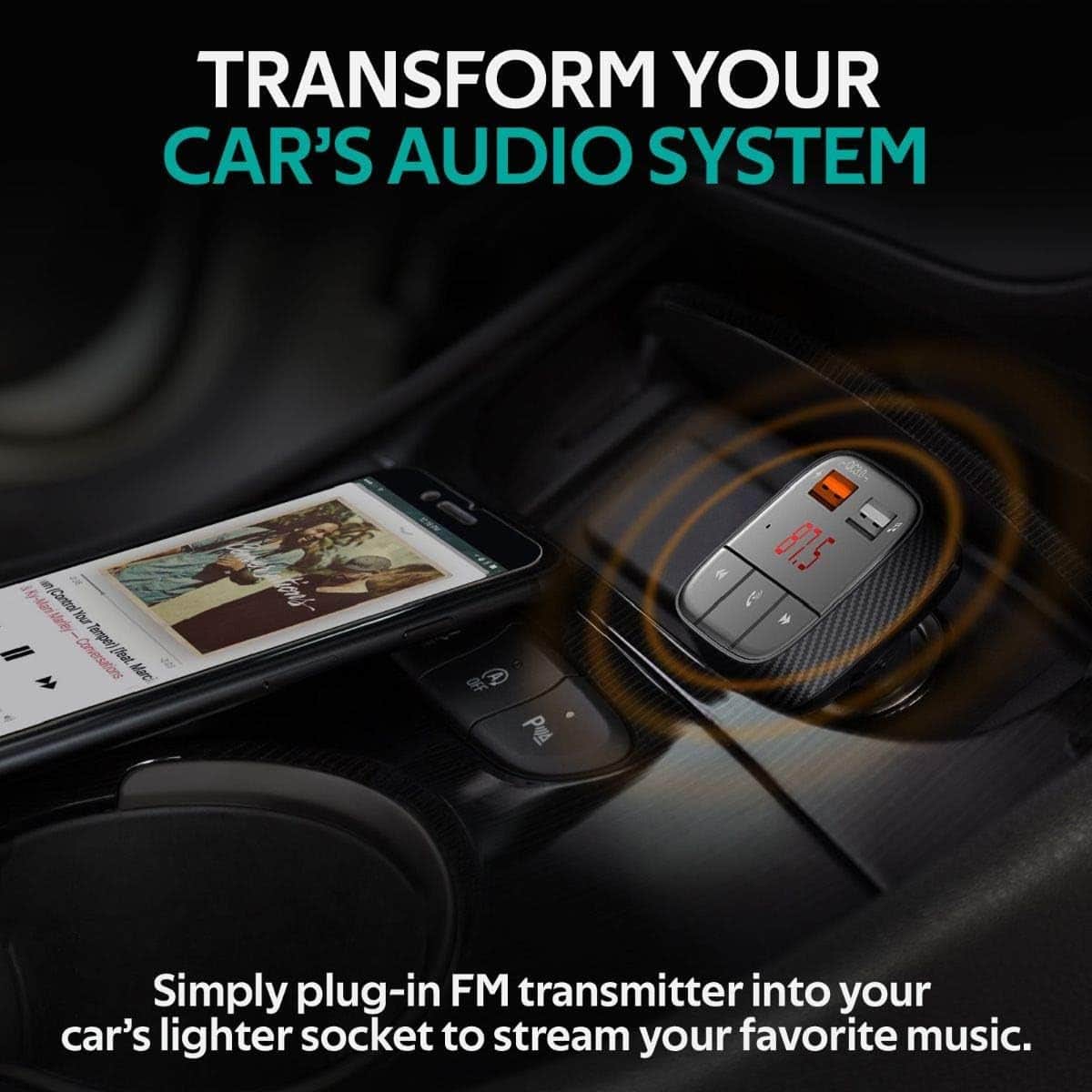 Promate QC 3.0 Wireless Bluetooth FM Transmitter for Car