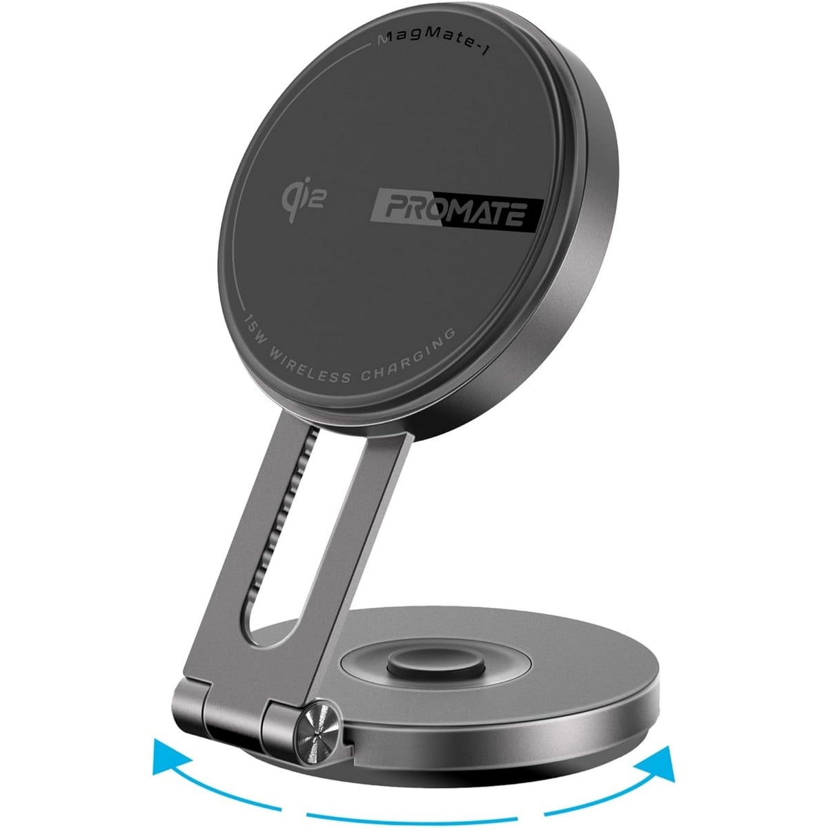 Promate Qi2 15W Magnetic Wireless Car Charger Mount with Swing Arm