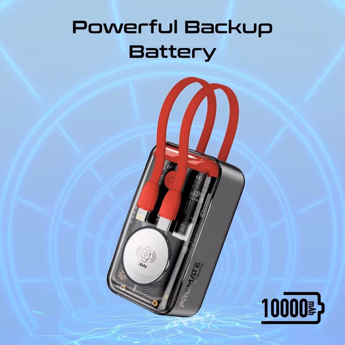 Promate 10000mAh 35W Transparent Power Bank