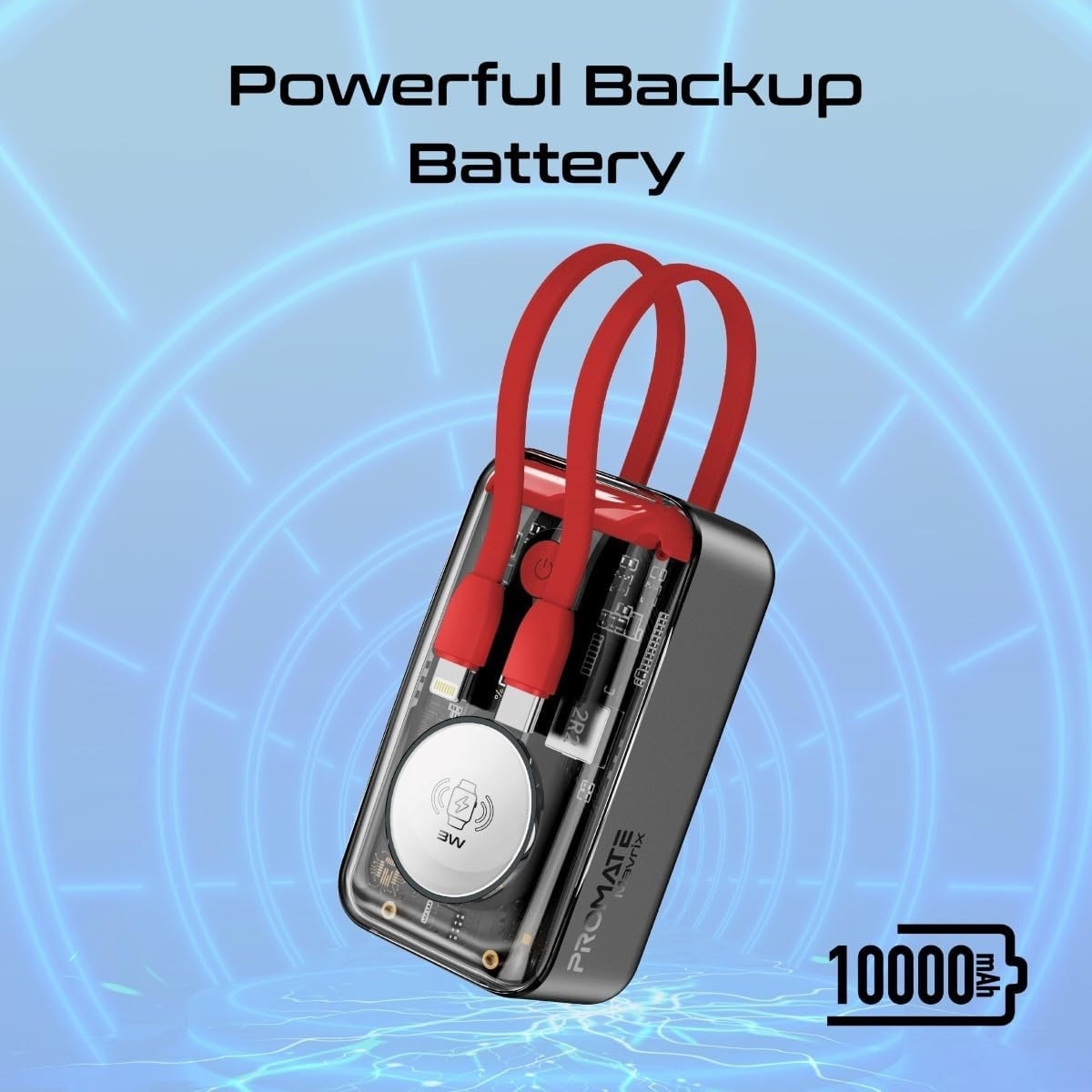 Promate 10000mAh 35W Transparent Power Bank