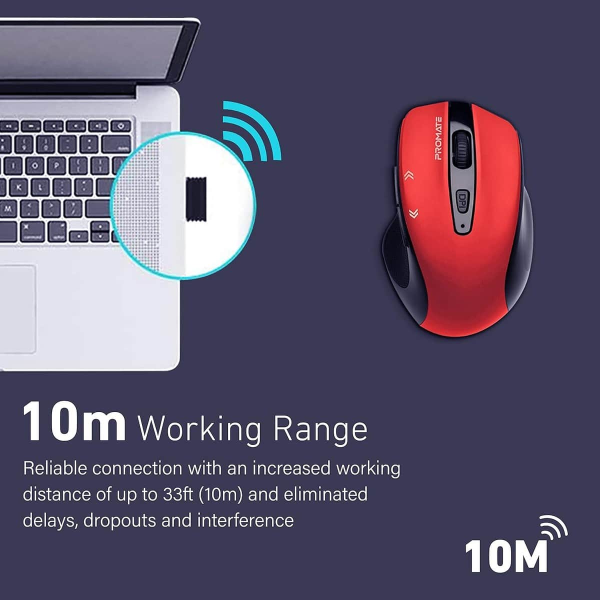 Promate Cursor 2.4GHz High-Precision Wireless Optical Mouse