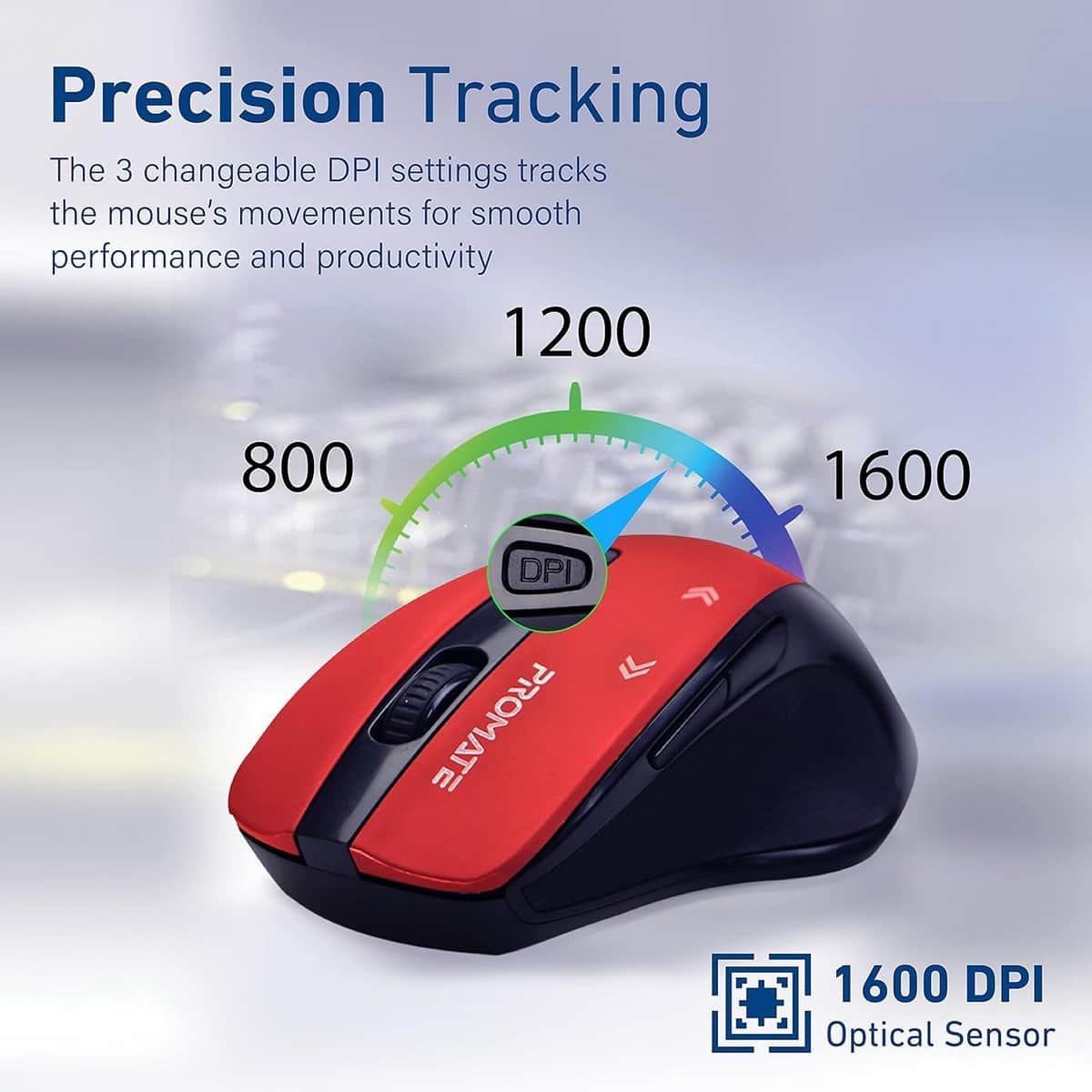 Promate Cursor 2.4GHz High-Precision Wireless Optical Mouse